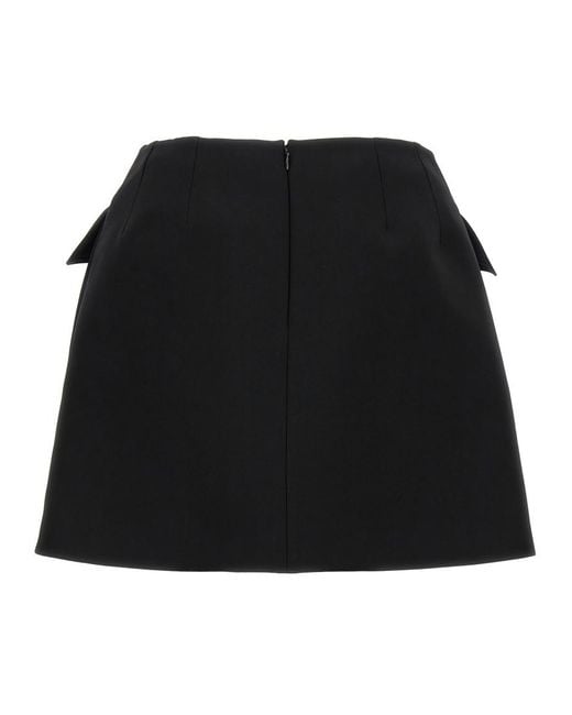 McQueen Black Solid Mini Skirt