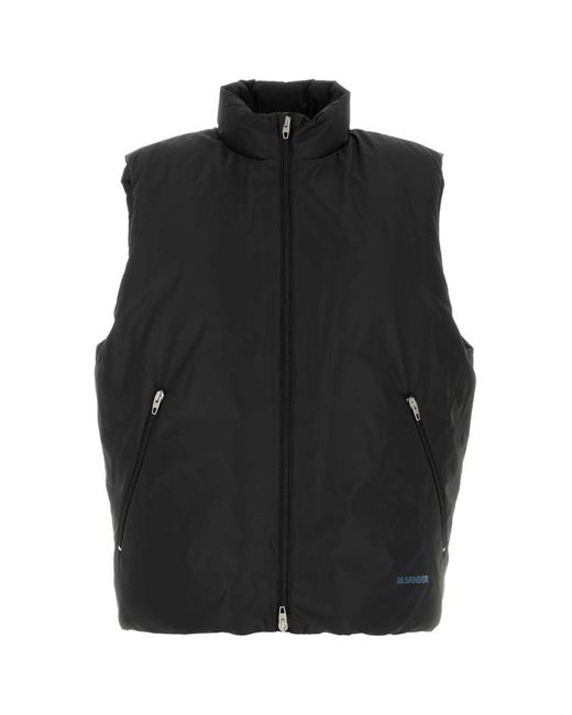 Jil Sander Black Mock Collar Jacket for men