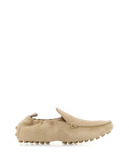 Tod's Natural Gommino Suede Leather Loafers