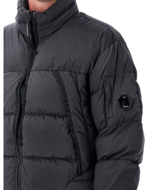 C P Company Black Nycra Puffer Jacket for men