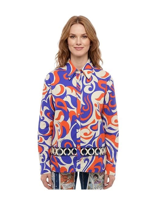 DSquared² Blue Regular Abstract Shirt