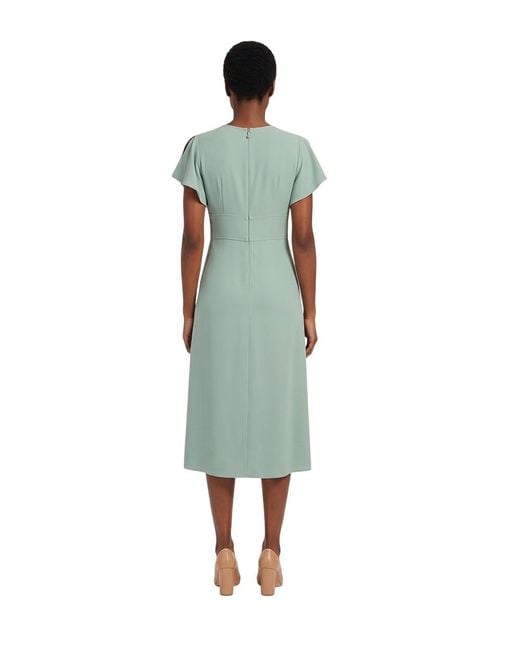 Boss Green Solid V Neck Midi Dress