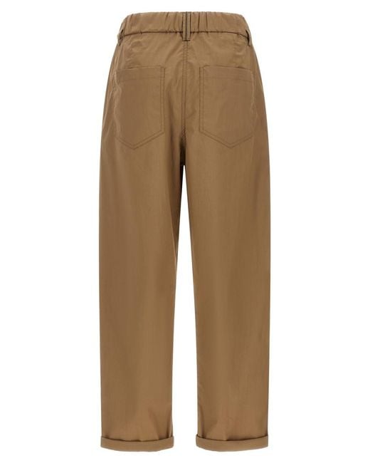 Brunello Cucinelli Natural Straight Drawstring Pants