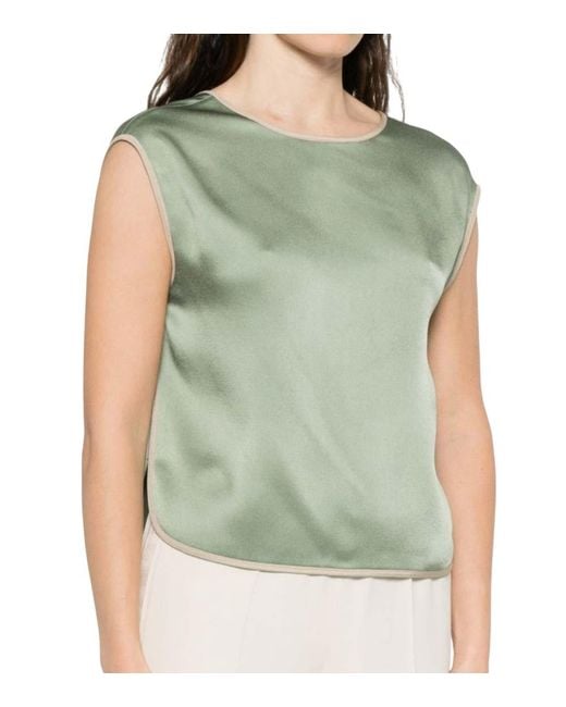Forte_forte Green Solid Round Neck Top