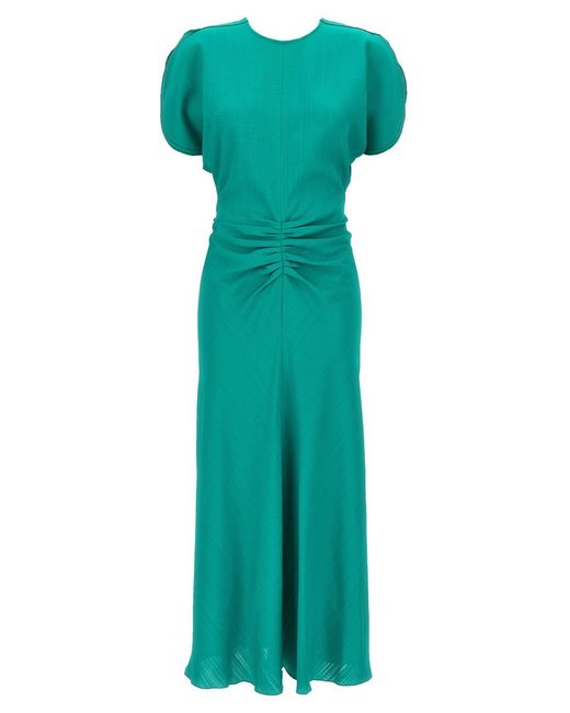 Victoria Beckham Women's Green 'Gathered Waist Midi' Dress -  thefunkyskunk.ie