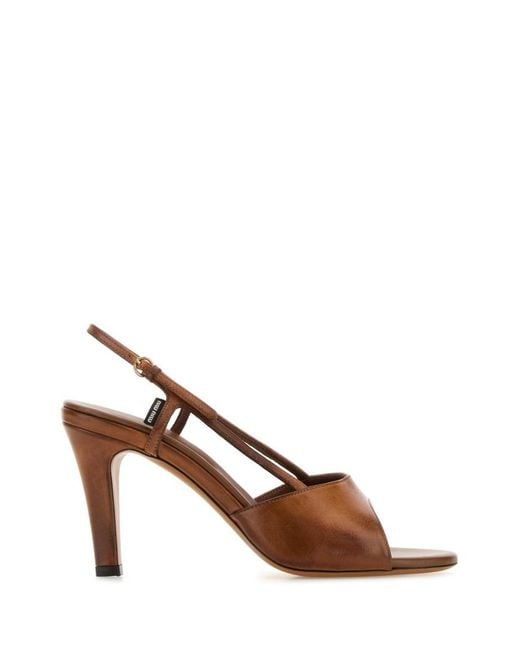Miu Miu Brown Leather Sandals