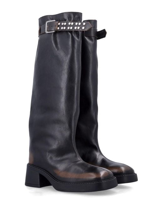 Miista Blue Distressed Boots