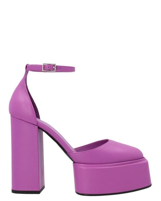 3Juin Purple Ankle Strap Heels