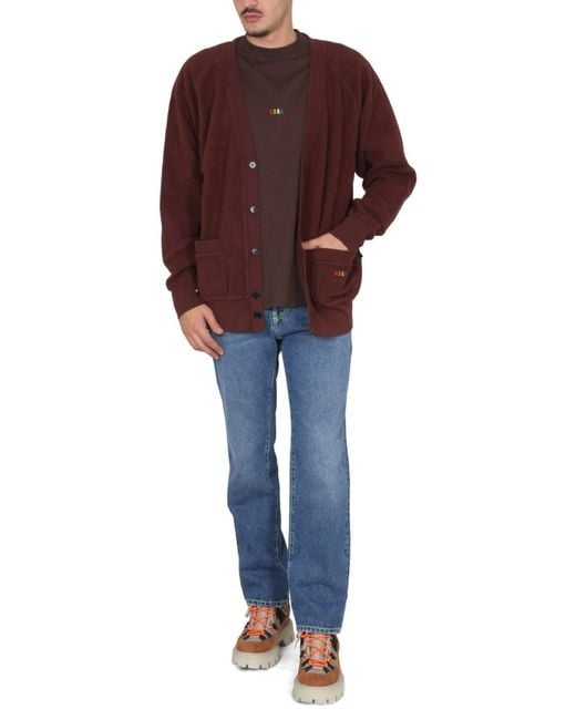 MSGM Red V Neck Cardigans for men