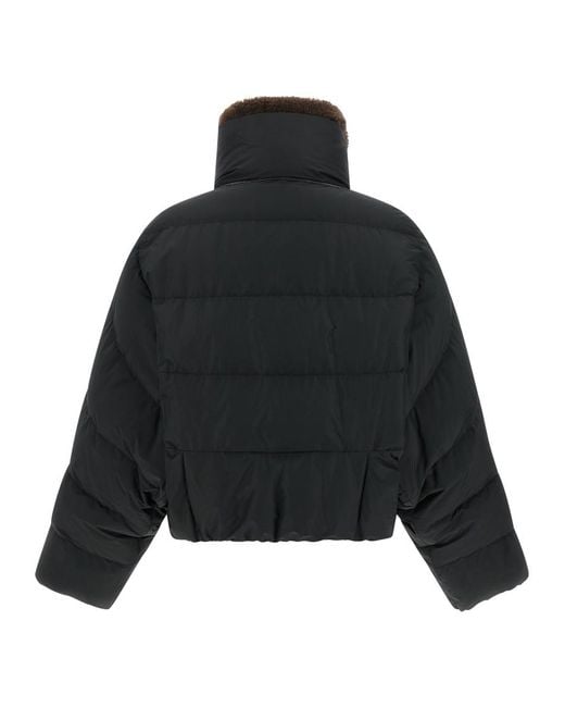 Brunello Cucinelli Black Solid Mock Collar Jacket