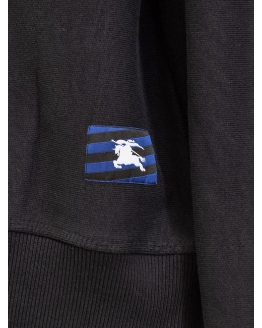 Burberry Black Solid Crew Neck Sweatshirt for men