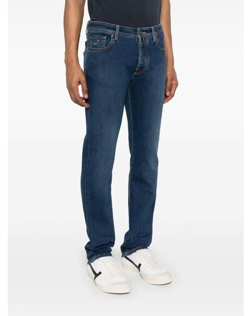 Jacob Cohen Blue Logo Print Jeans for men
