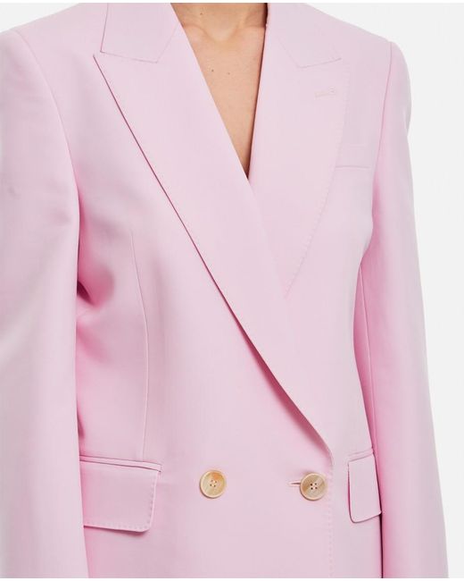 McQueen Pink Wool Double Breasted Jacket
