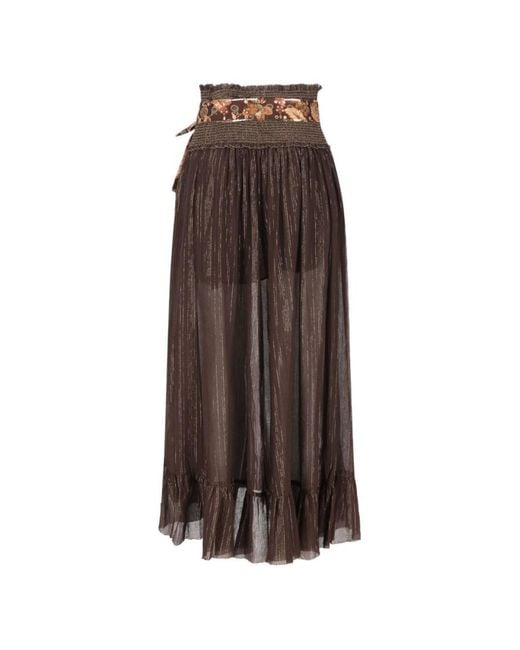 Zimmermann Brown Solid Midi Skirt