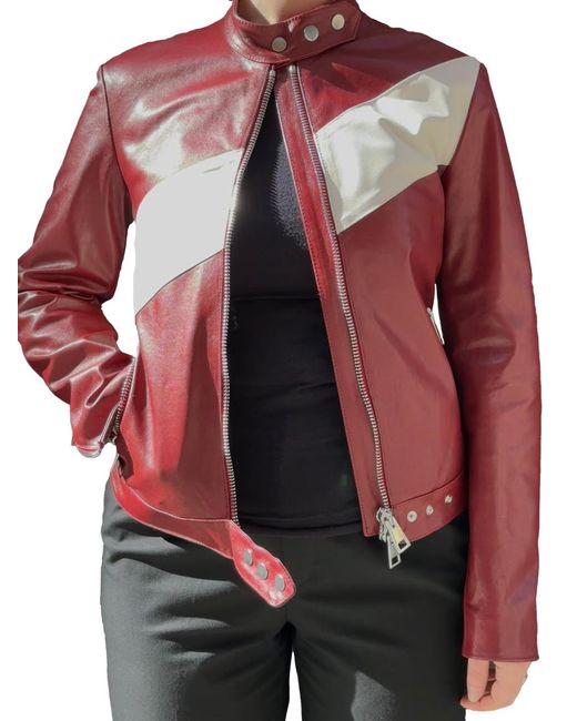 LA ROSE Red Leather Jacket