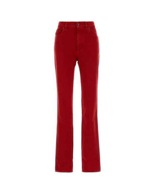 Chloé Red Bootcut Flat Front Pants
