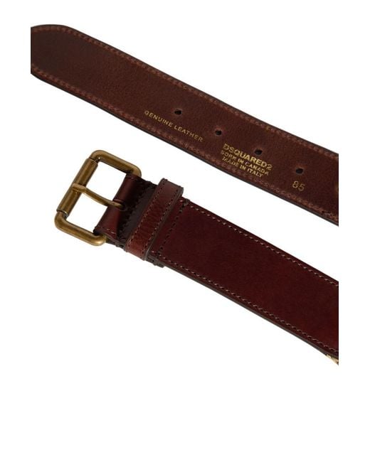 DSquared² Red Knitted Logo Belt