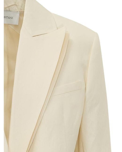 Sportmax White Elegant Jacket With Chic Reverse Pockets