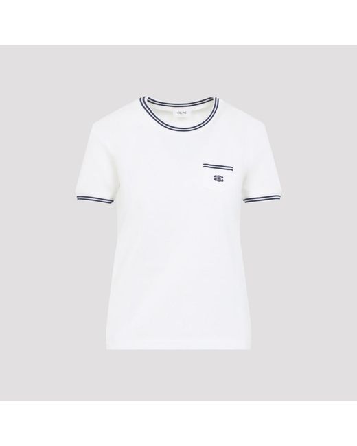 Céline White 70S Pocket Triomphe T-Shirt