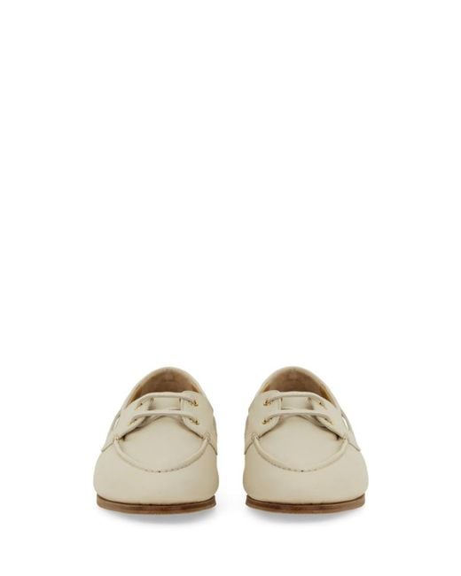 Bally White Pathy" Moccasins