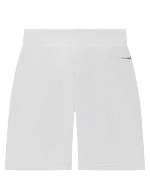 DSquared² White Solid Shorts