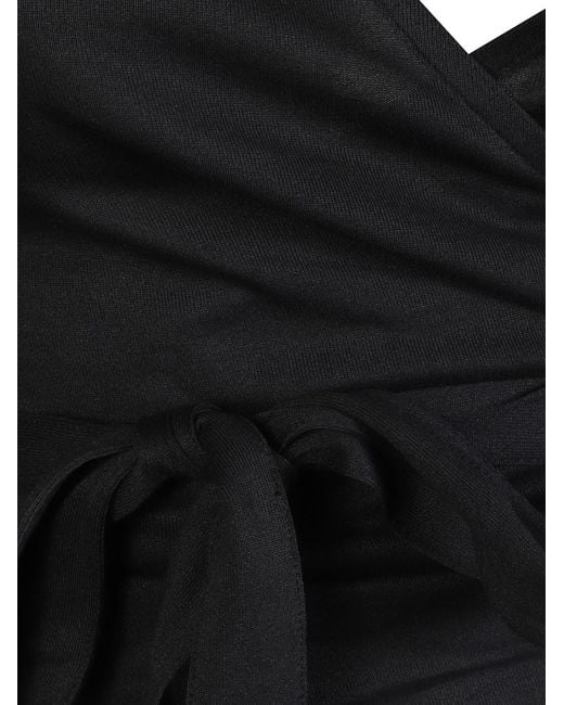 Jacquemus Black Solid V Neck Top
