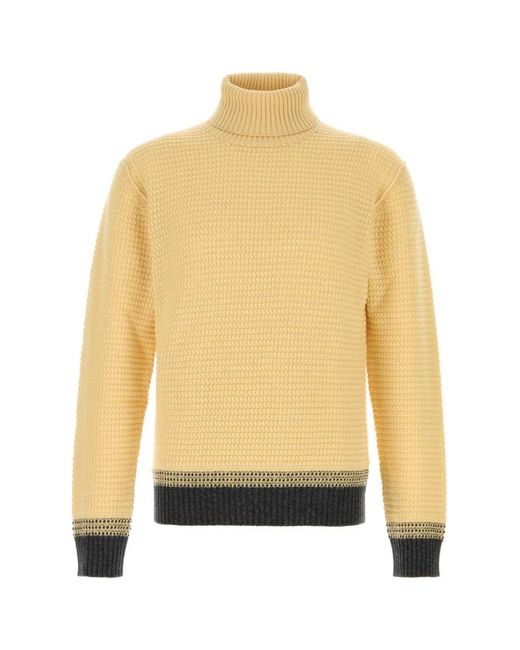 Zegna Yellow Turtle Neck Sweaters for men