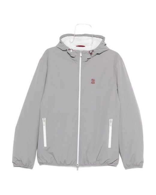 Brunello Cucinelli Gray Nylon Blouson Jacket for men