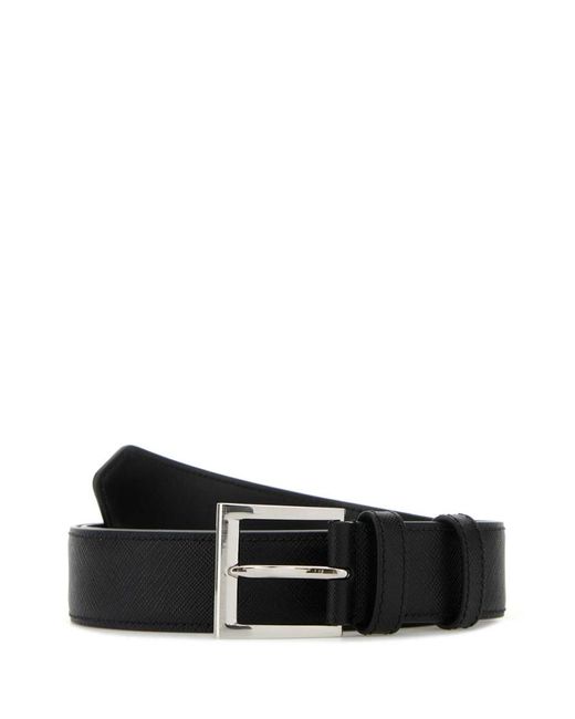 Prada Black Leather Belt for men