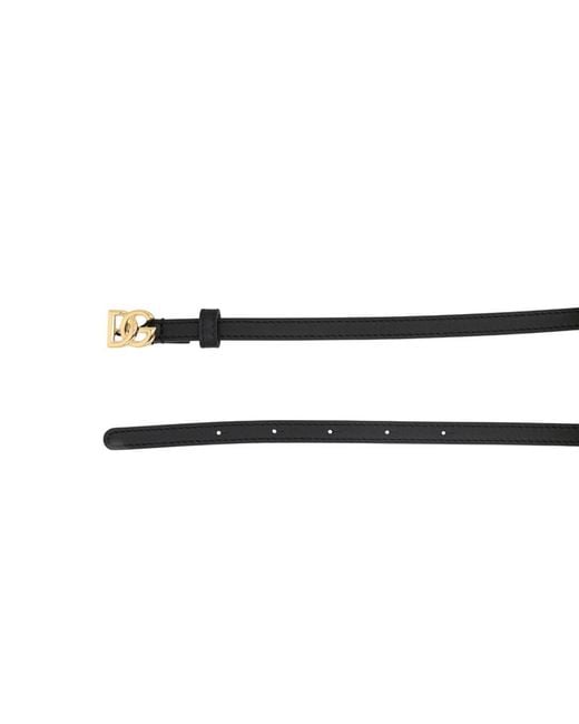 Dolce & Gabbana Metallic Solid Logo Buckle Belt