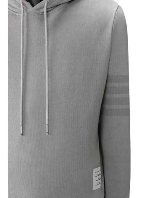 Thom Browne Gray Solid Hood Sweatshirt for men