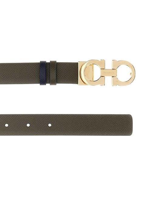 Ferragamo White Donna Solid Reversible Belt