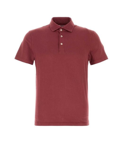 Fedeli Red Solid Regular Polo for men
