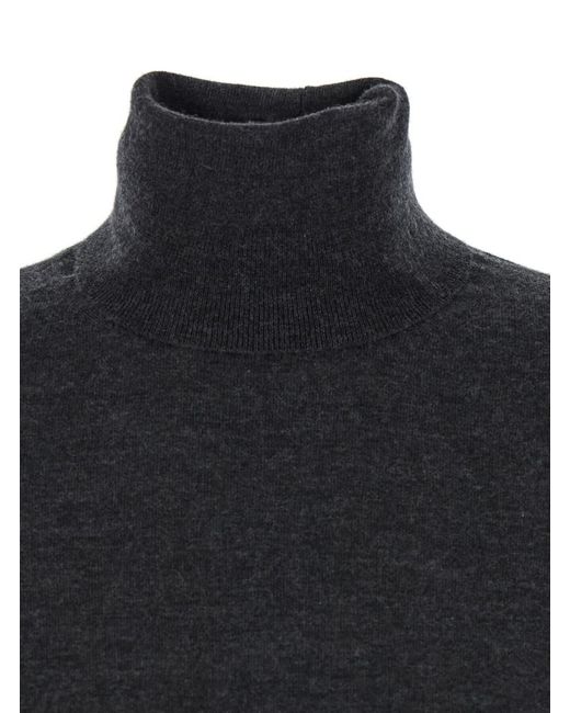 Max Mara Blue Solid Turtle Neck Sweater