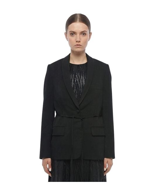 Stella McCartney Black Solid Shawl Lapel Blazer