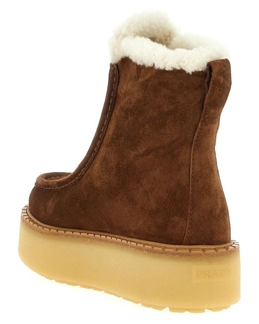 Prada Brown Suede Ankle Boots