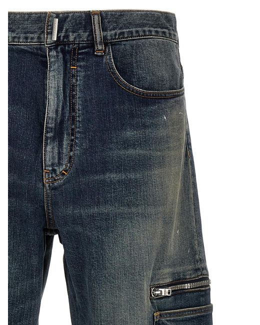Givenchy Blue Cargo Jeans for men