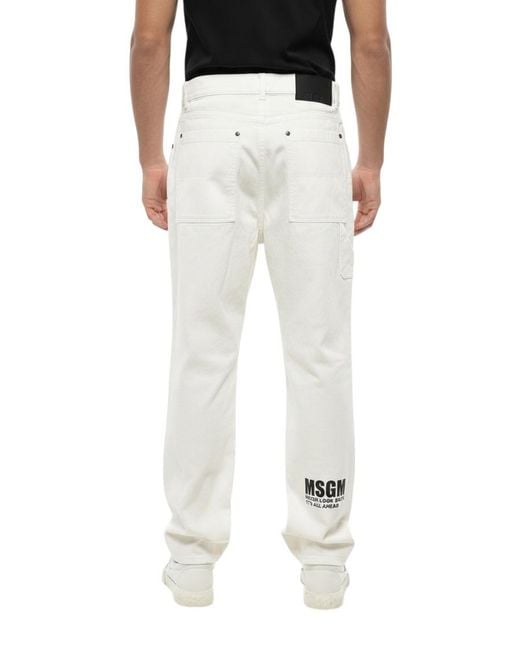 MSGM Black Straight Solid Jeans for men