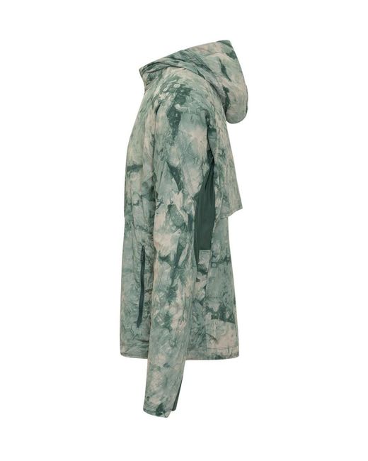 Y-3 Green Printed Hood Jacket for men