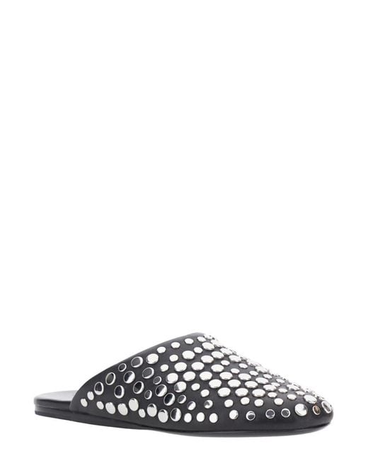 Tory Burch White Mules With Round Toe And Stud Embellishments