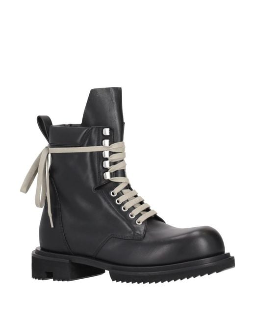 Rick Owens Black Solid Round Toe Boot for men