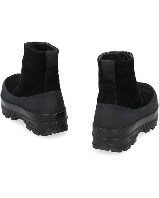 Stone Island Black Solid Slip On Boots for men