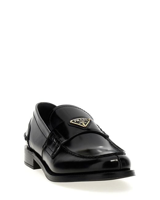 Prada Black Logo Loafers
