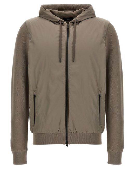 Herno Gray Frontal Zip Jacket for men
