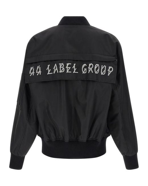 44 Label Group Black Logo Bomber Jackets for men