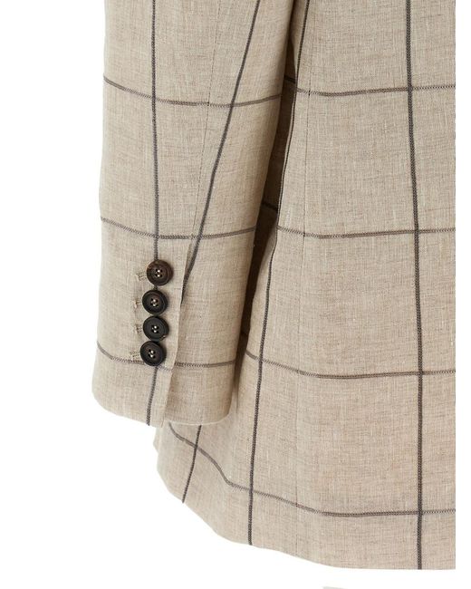 Brunello Cucinelli Natural Embroidery Blazer