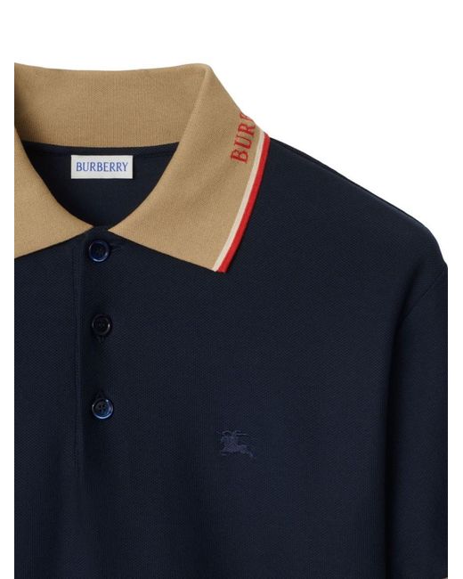 Burberry Blue Logo Polo Shirt for men
