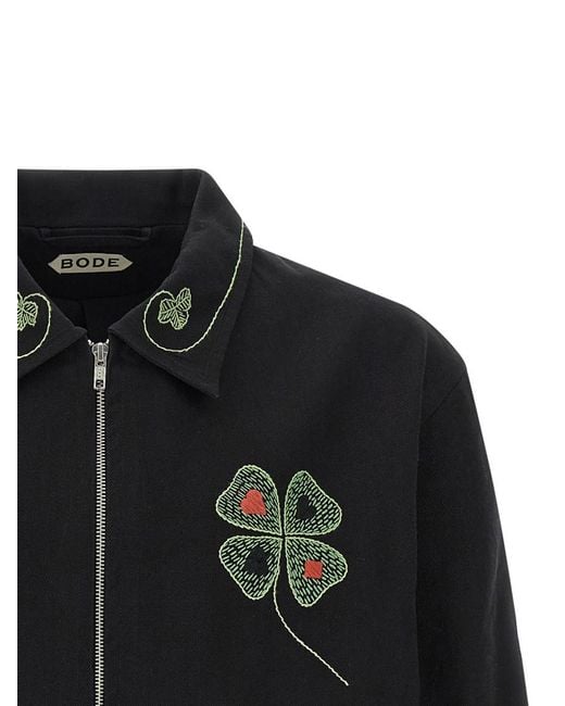 Bode Black Embroidered Jacket for men