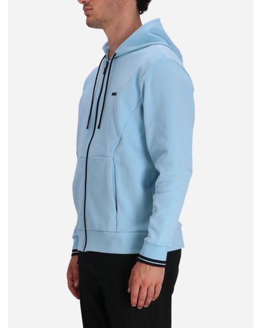 Boss Blue Zip-Up Hoodie for men