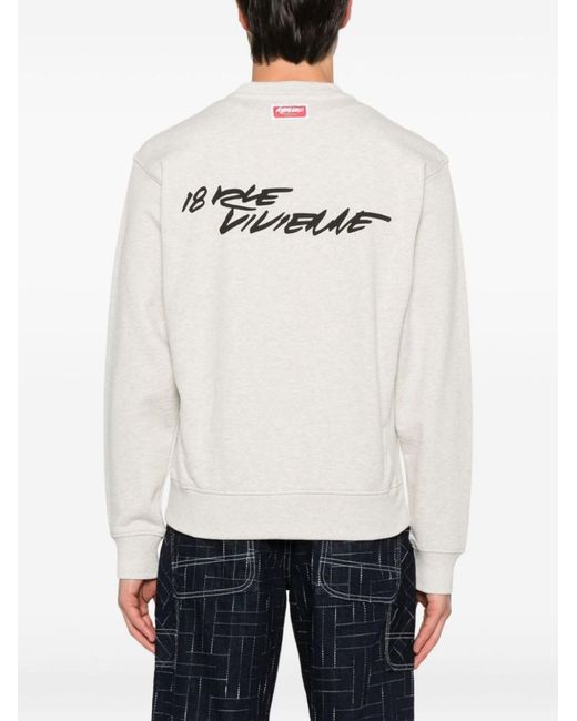 KENZO Gray Crewneck Printed Sweatshirt for men
